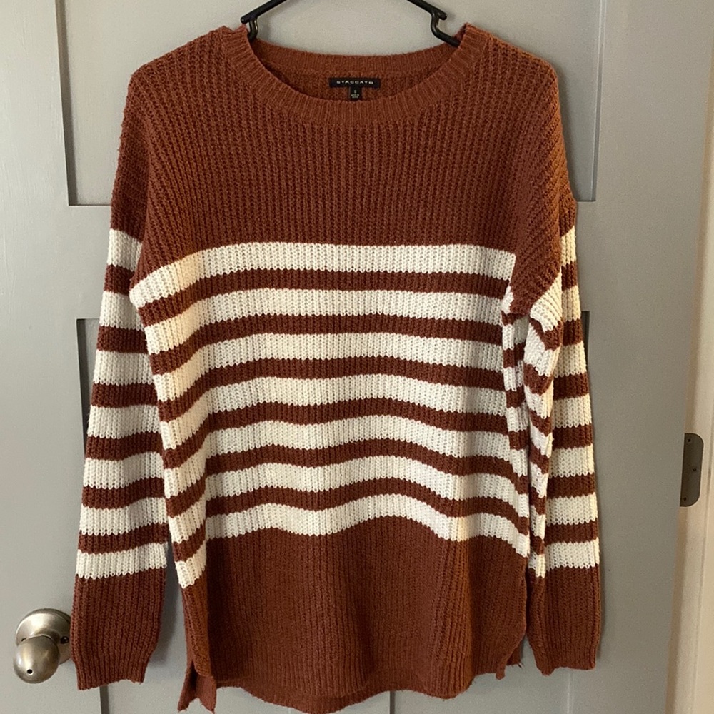 Copper and Cream Striped Sweater